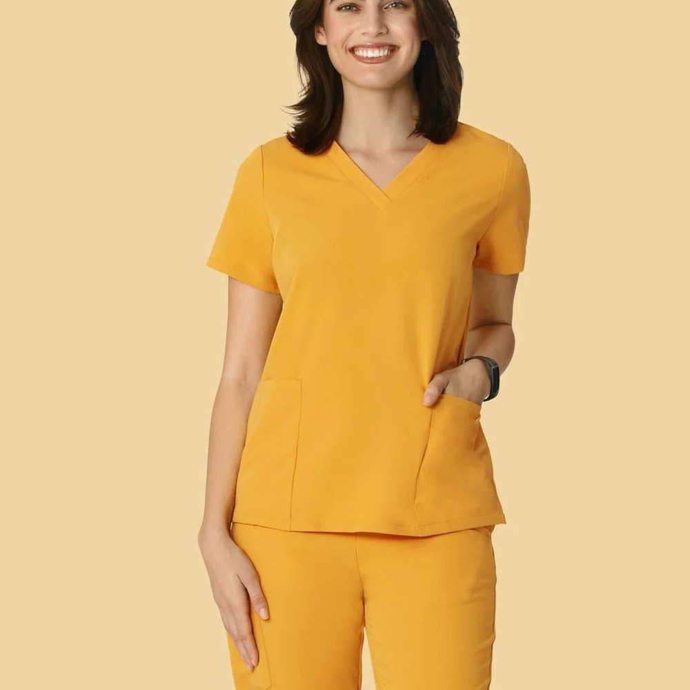 Women's Yellow V-Neck Top